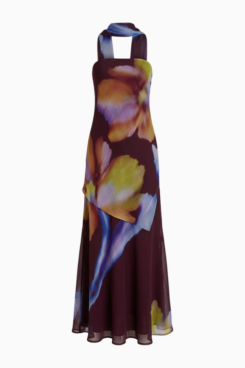 Abstract Orchid Scarf Dress