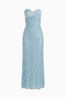 Strapless Mermaid Scale Long Dress