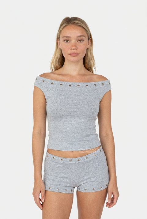 Heather Off-the-Shoulder Grommet Set