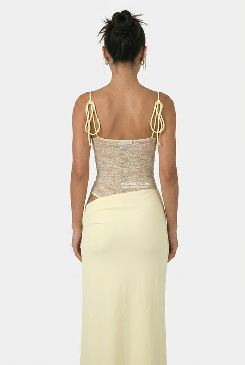 Lime Green Flowing Maxi Dress