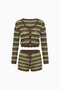 Button-Front Crochet Sweater and Short Set