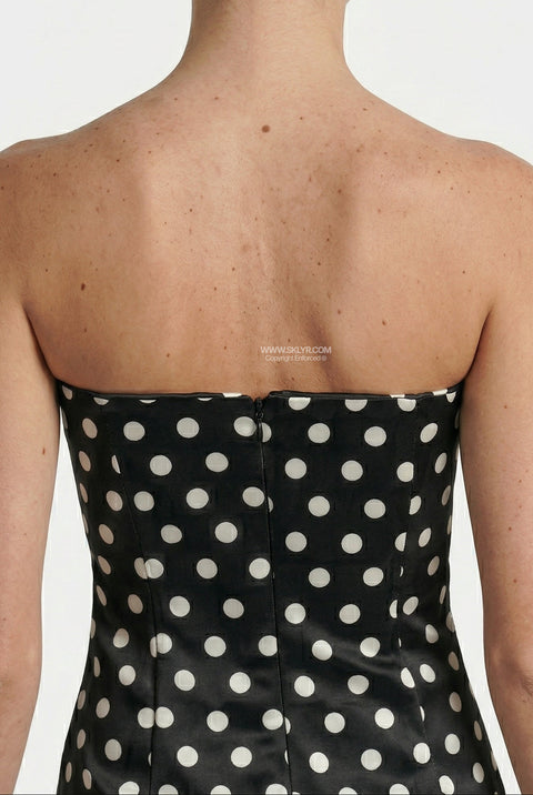 Black Polka Dot Flowing Maxi Dress