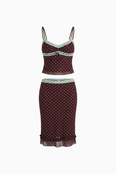 Polka Dot Two-Piece Lace Set