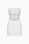 White Structured Corset Mini Dress