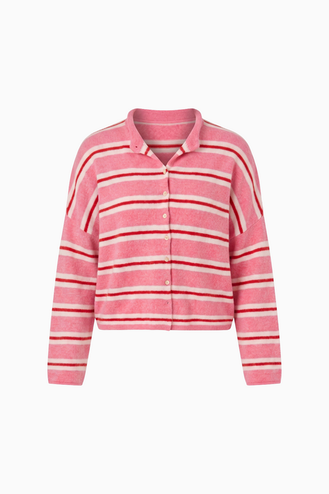 Oversized Striped Knit  Cardigan