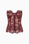 Deep Burgundy Lace Corset Top