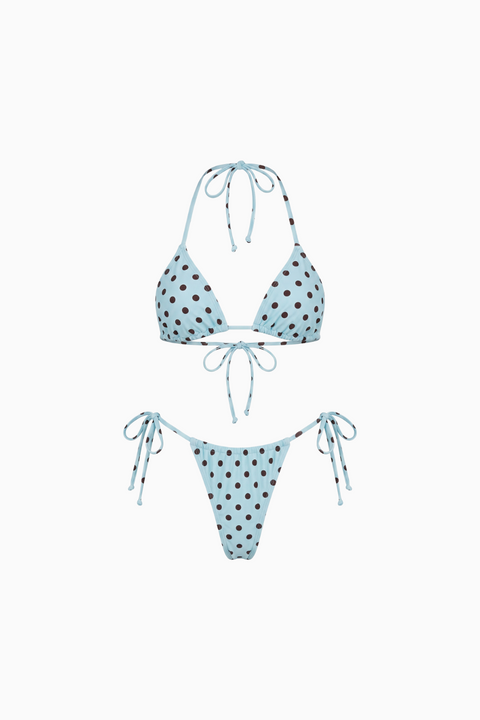 Cocoa & Blue Polka Bikini