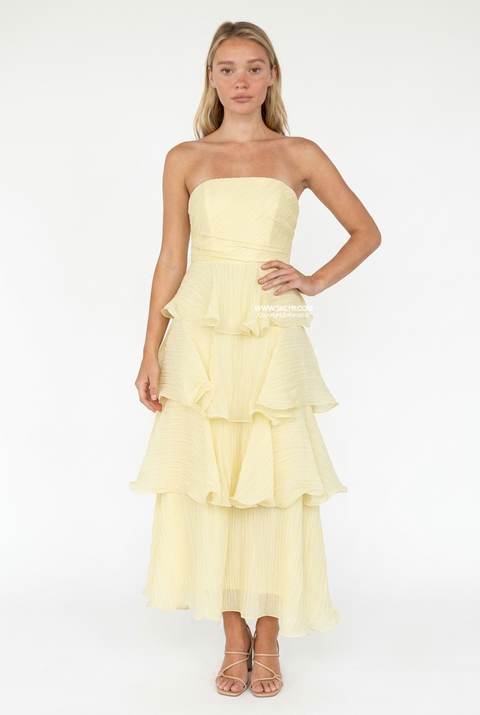 Elegant Strapless Tiered Dress