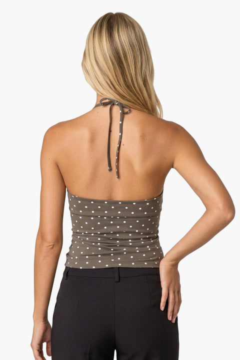 Polka Dot Halter Wrap Top
