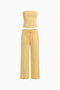 Striped Strapless Corset and Wide-Leg Trouser Set