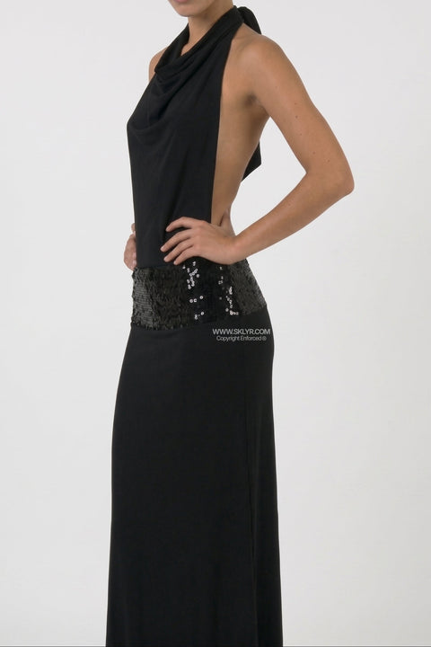 Black A-Line Maxi Dress