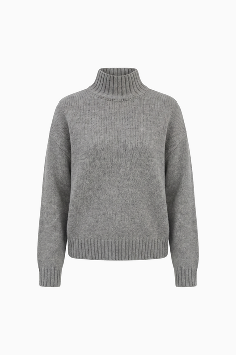Ribbed Mock Neck Knit Sweater