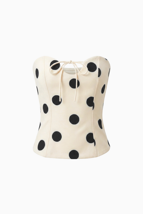 Retro Polka Dot Bustier Top