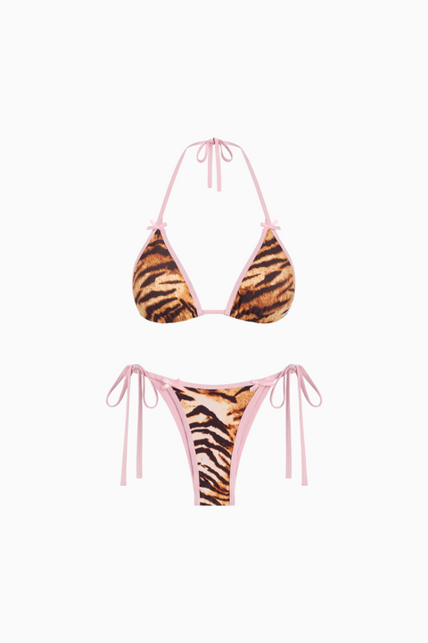 Pink Ribbon Tiger Print Bikini