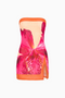 Pink Abstract Brushstroke Mini Dress