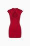 Cutout Neckline Cap Sleeve Mini Dress