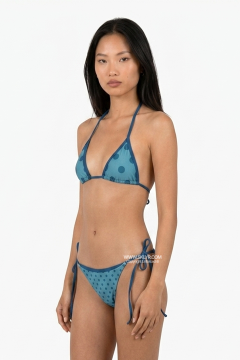 Teal Large DotTop & Bottoms Bikini