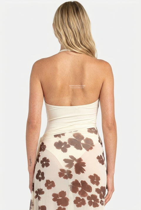 White Delicate Floral Maxi Dress