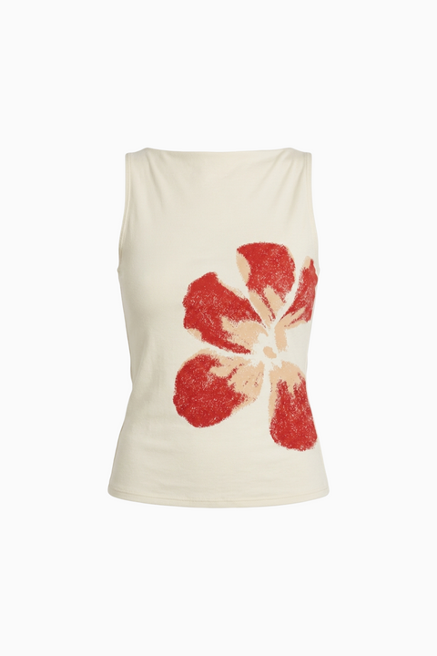 Hibiscus Graphic Tank and Skirt Set