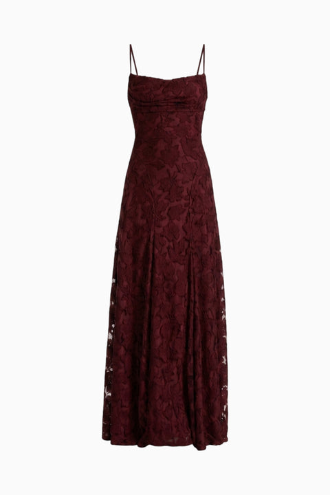 Burgundy Column Maxi Dress
