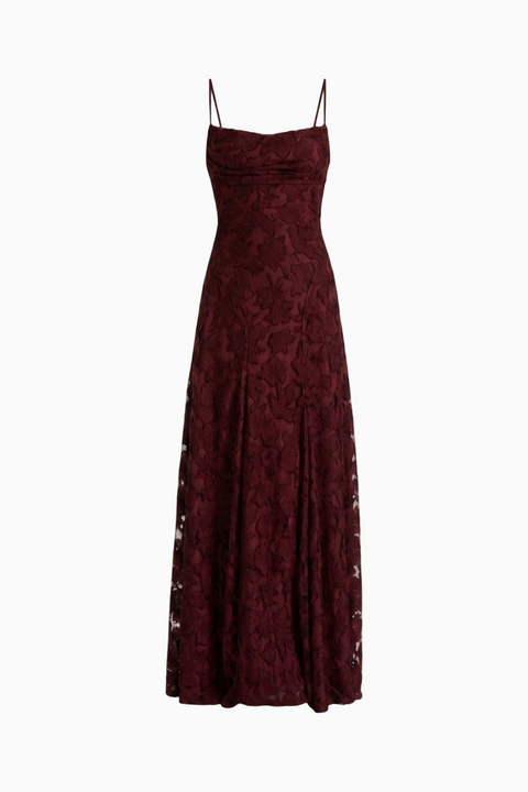 Burgundy Column Maxi Dress