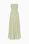 Pale Green Strapless Chiffon Pleated Dress