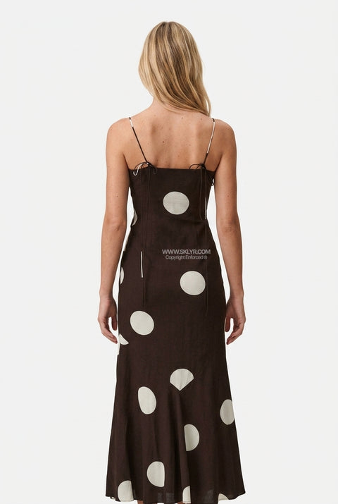 Black Polka Dot Slip Maxi Dress