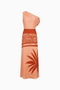 One-Shoulder Palm Print Maxi Dress