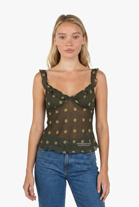 Dark Olive Spotted Crop Top
