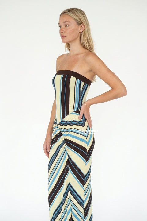 Bandeau Ruched Long Dress