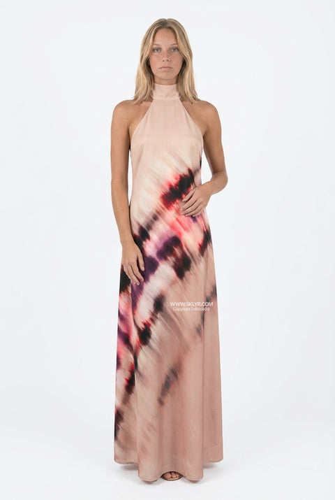 Blush Floral Ruched Maxi Dress