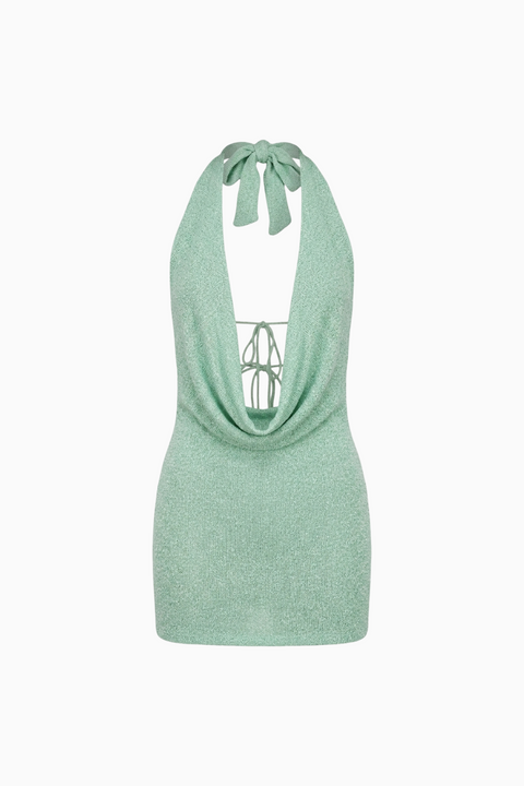 Mint Fitted Slip Mini Dress