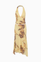 Yellow Floral Halter Neck Two-Piece Set