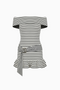 Black & White Striped Off-Shoulder Mini Dress
