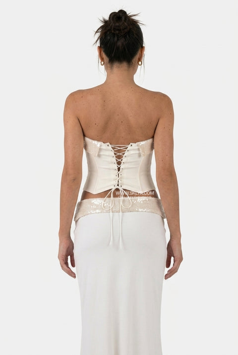 Ivory Sequin-Trimmed Formal Set