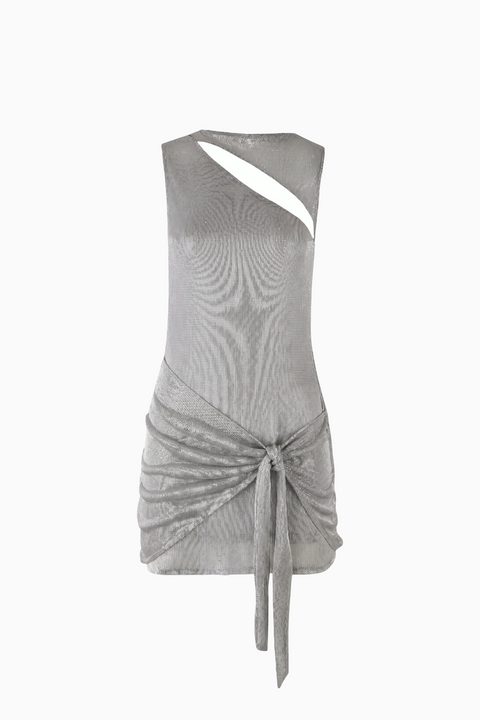 Metallic Gold Cutout Mini Dress