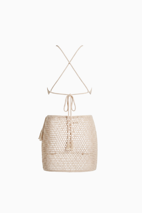 Crochet Coin-Embellished Two-Piece Skirt Set