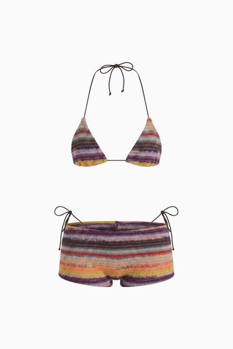 Chroma Stripe Crochet Swim Set