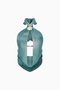 Teal Cowl-Neck Draped Top