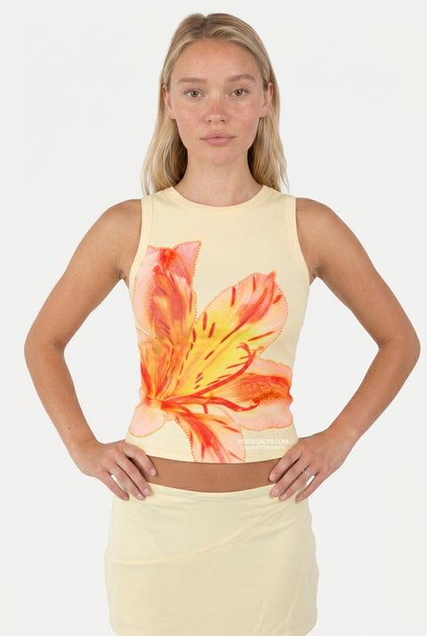 Floral Print One-Shoulder Top