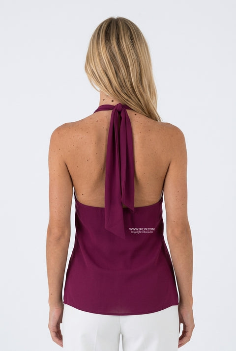 Purple Velvet Fringe Crop Top