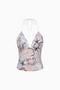 Pastel Floral Sequin Halter Top