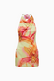 Tropical Floral Orchid Halter Mini Dress