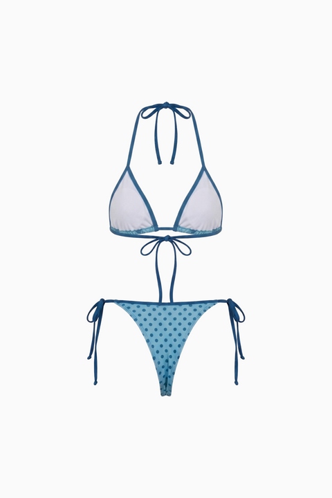 Teal Large DotTop & Bottoms Bikini