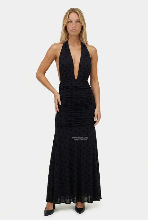 Polka Dot Halter Maxi