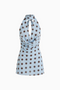 Light Blue Polka Dot Cowl Neck Halter Top Dress