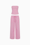 Striped Strapless Corset and Wide-Leg Trouser Set