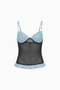 Black Sheer Mesh Bustier Top