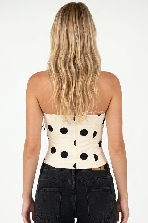 Retro Polka Dot Bustier Top