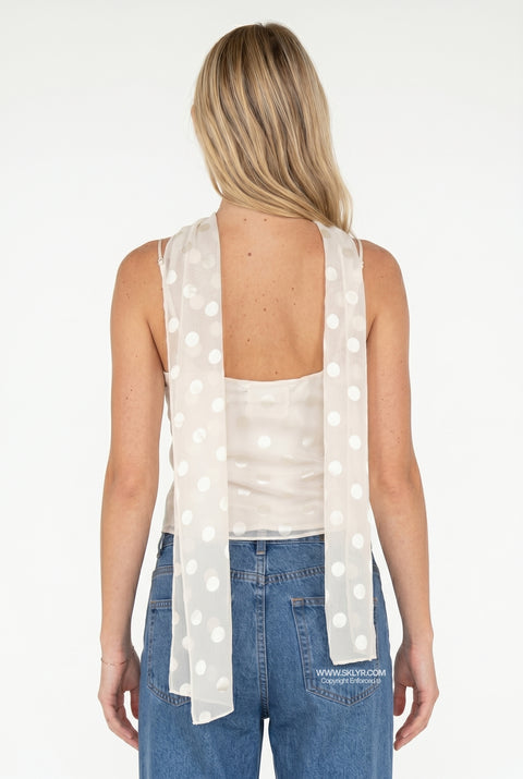 White Spaghetti Strap Fitted Top
